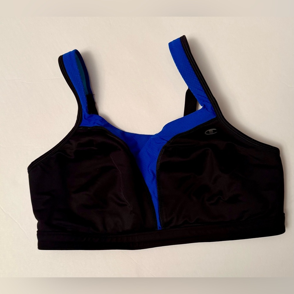 Champion MAXSUPPORT Women's Black and Blue Sports Bra - 38D